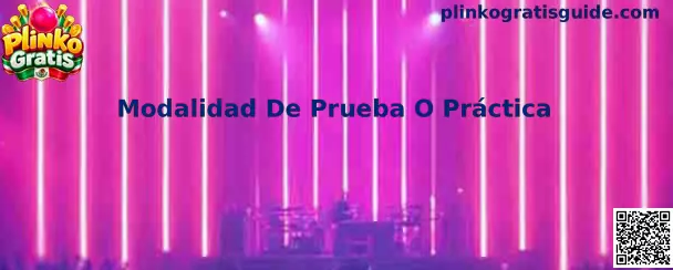 Ilustración de una modalidad de prueba o práctica de Plinko Gratis